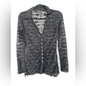 Forever 21 black lace blouse